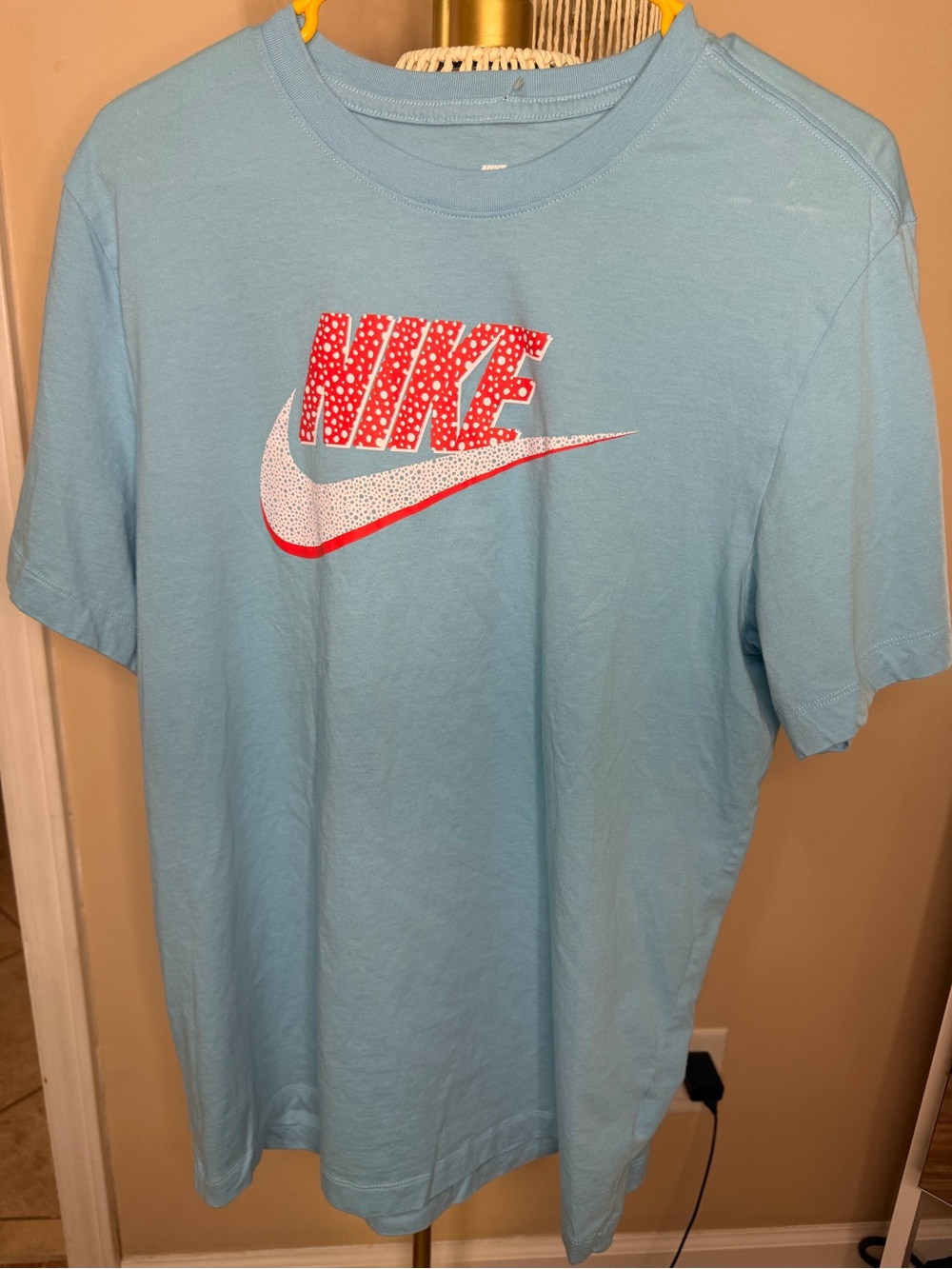 Nike Light Blue Tee with Red & White Logo